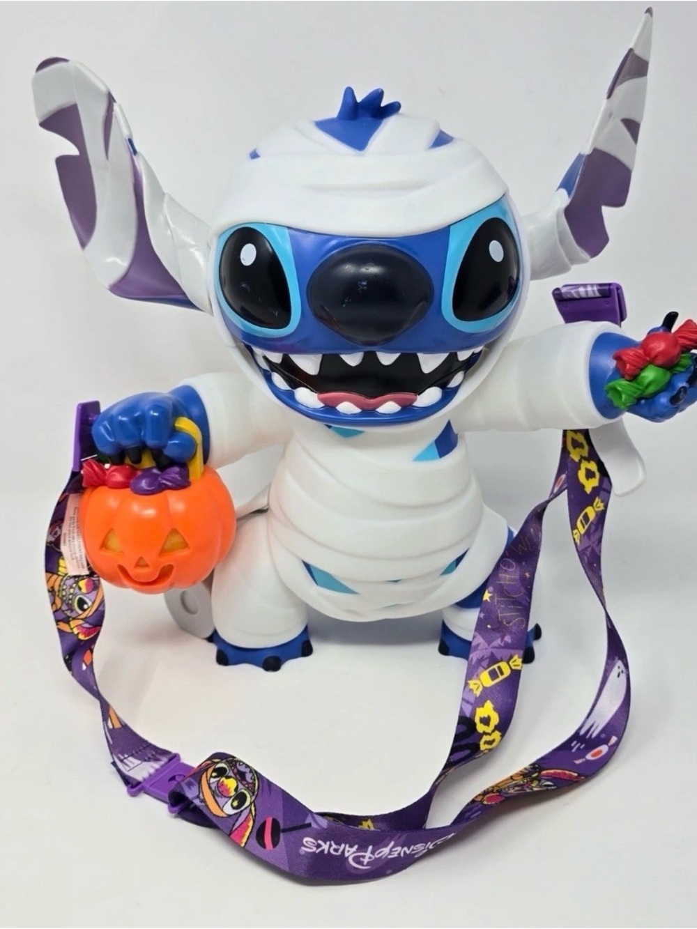 Disney Parks Stitch Mummy Popcorn Bucket Glow in the Dark Halloween Light Up